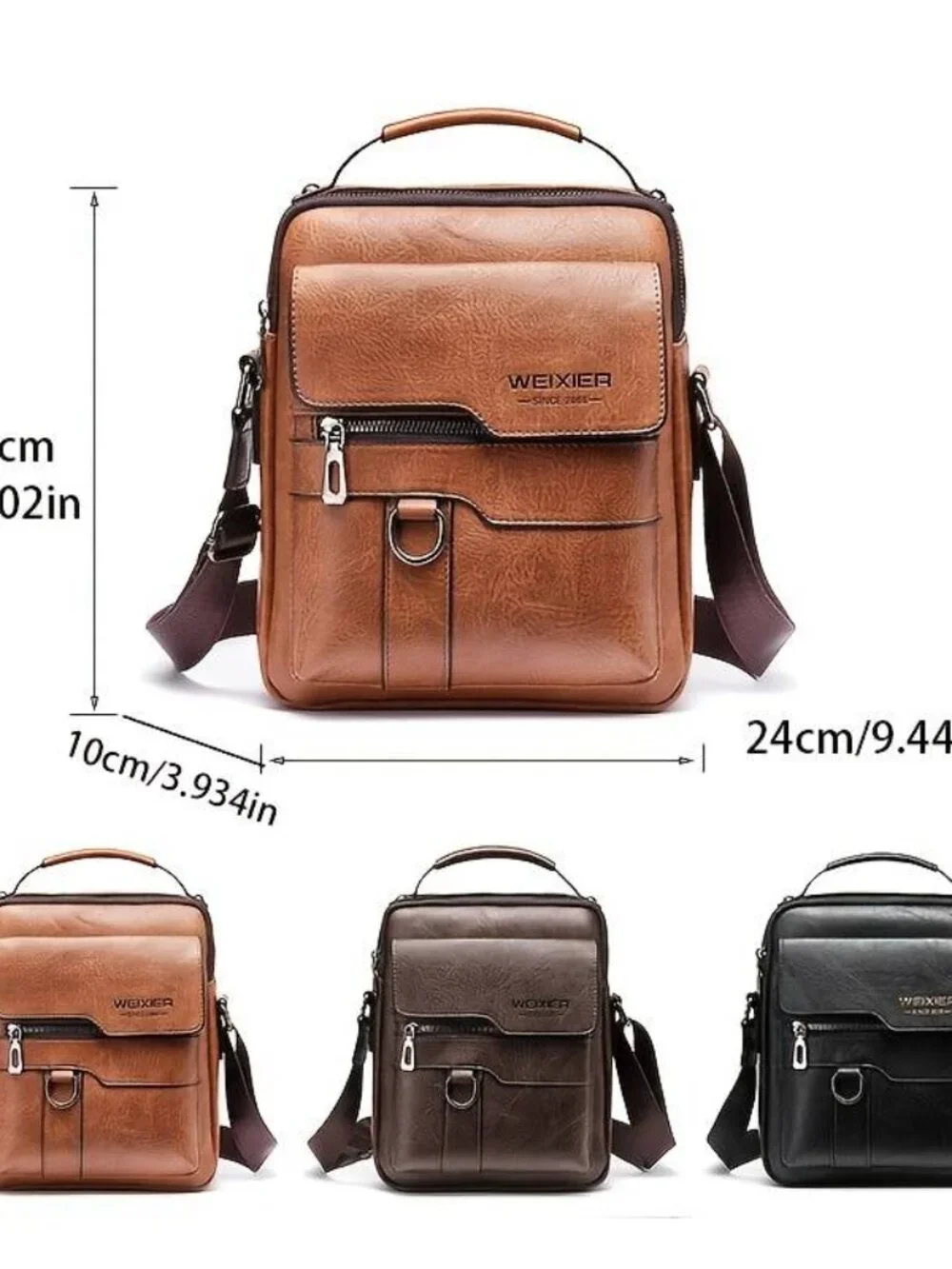 Genuine Leather Backpack Vintage Large Capacity Crossbody Multiple Pockets